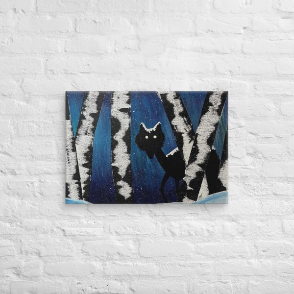 Snowy Forest Creature Canvas